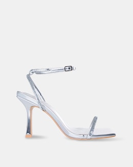 PUBLIC DESIRE CARLA KITTEN HEEL SANDALS WIDE E FIT