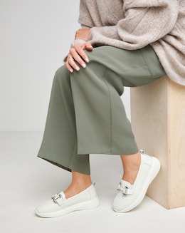 Heavenly Soles Lynn Sporty Loafers With Trim - Wide Fit (E)