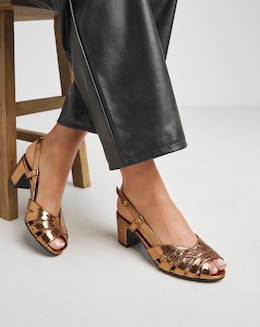 Solana Peep Toe Shoes With Slingback - Extra Wide Fit (EEE)