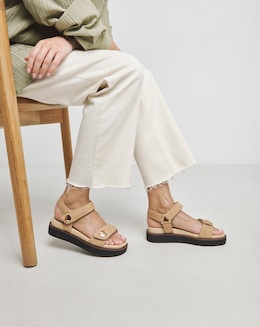 Marquette Two Part Leather Sandal - Wide Fit (E)