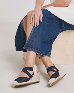 Appleton Wedged Closed Toe Espadrilles - Wide Fit (E)