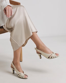 Lisbon Peep Toe Slingback Shoes - Wide Fit (E)