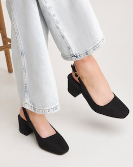 Henrietta Flexi Sole Block Heel Slingback Shoe Wide E fit