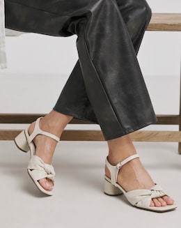 Tamika Volume Twist Flexible Sole Block Heel Sandals Wide E Fit