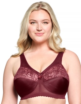 Plus Size - Black & Pink Heart Embroidered Underwire Longline