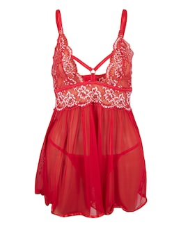 Tide of Passion Two Piece Babydoll Set Red