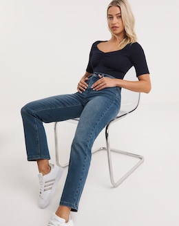 24/7 Vintage Blue Straight Leg Jeans made with Organic Cotton