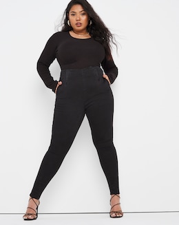 Black High Waist Shaper Jeggings