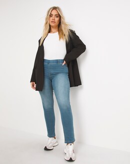 Bella Mid Blue Pull On Slim Leg Jeggings