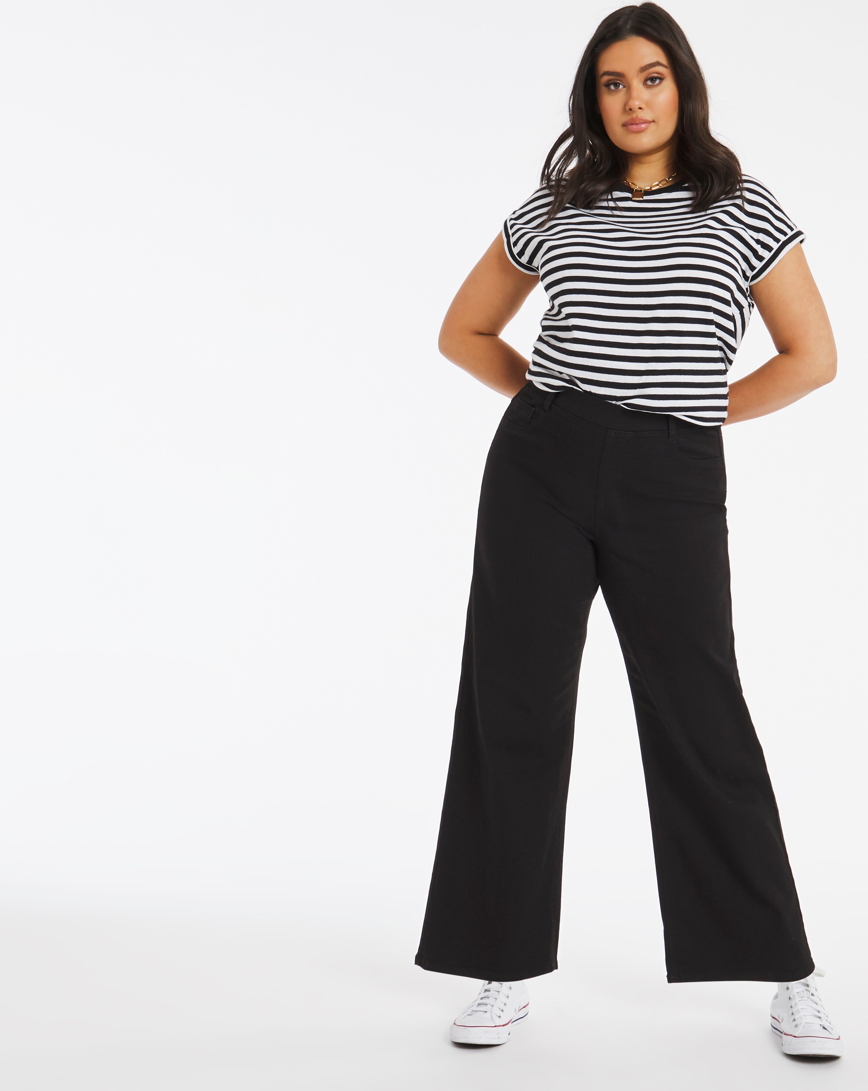 Plus Sized Wide Leg Jeans for Women 