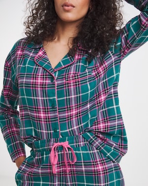 Pretty Secrets Check Button Up PJ Set - Image 3