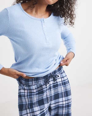 Pretty Secrets Check Henley PJ Set - Image 3