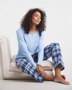 Pretty Secrets Check Henley PJ Set - Image 1