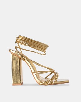 Public Desire Nyla Wide Fit Lace Up Block Heeled Sandals