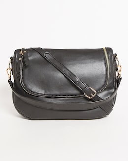 Soft Shoulder Bag with Zip Pockets