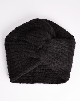 Black Knitted Turban Style Hat