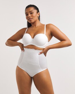 MAGISCULPT Ella Lace Firm Control Waist Nipper White Briefs