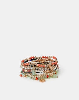 Accessorize Beaded Charm Bracelet Multipack