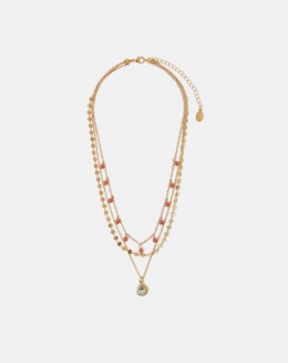 Accessorize Layered Gem Drop Necklace