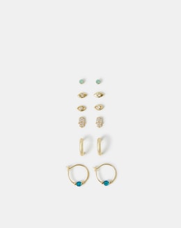 Accessorize 6-Pack 14ct Gold-Plated Earrings