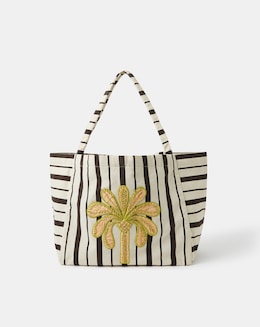 Accessorize Palm Stripe Shopper Bag