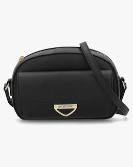 Love Moschino Saffiano Heart Black Cross-Body Bag