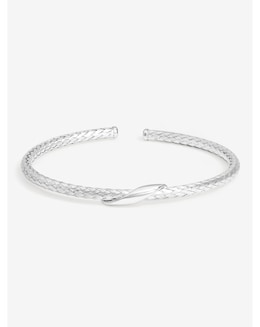 Simply Silver Sterling Silver 925 Textured Polished Cuff
