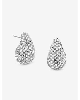 Mood Silver Crystal Dome Stud Earrings