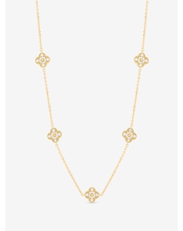 Jon Richard Gold Plated Pave Clover Necklace