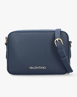 Valentino Bags Brixton II Blue Pebbled Camera Bag