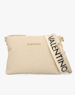 Valentino Bags Pansy Logo Top Zip Ecru Cross-Body Bag