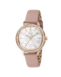 Radley Rose Gold Plated 36mm Stone Set Cobweb Leather Strap