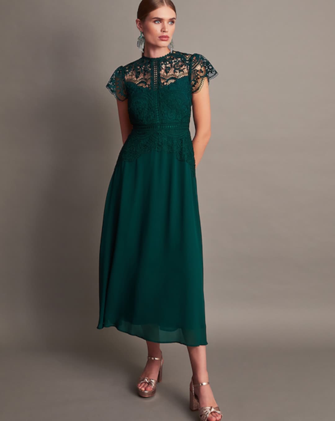 knee length dresses for ladies PRETTYGARDEN Midi Dress for Women Summer Floral Cap Sleeve Smocked Ruf