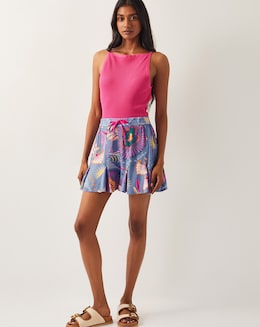 Monsoon Monika High-Waisted Floral Print Shorts