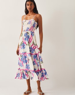 Monsoon Fiona Floral Bandeau Midi Dress