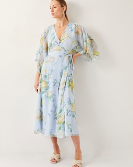 Monsoon Rowan Floral Wrap Midi Dress
