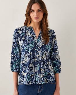 Monsoon Micola Abstract Print Jersey Blouse