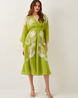 Monsoon Tilly Floral Embroidered Midi Dress