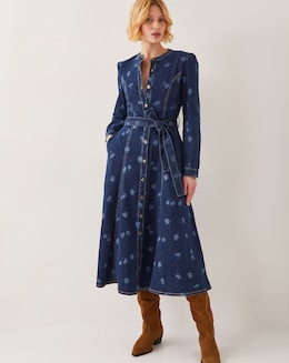 Monsoon Lulu Daisy Denim Midi Dress
