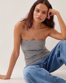 Monsoon Billie Stripe Bandeau Top