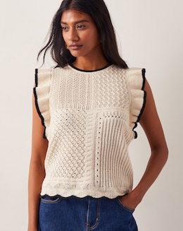 Monsoon Ray Ruffle Knitted Tank Top