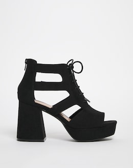Aria Lace Up Front Shoe Boots Ex Wide Fit