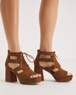 Aria Lace Up Front Shoe Boots Wide Fit