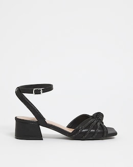 Elsie Diamante Low Block Heeled Sandals Ex Wide Fit