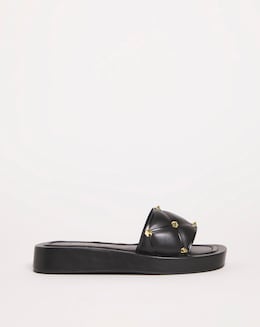 Belle Quilted Studded Mule Sandals Extra Wide EEE Fit Simply Comfort