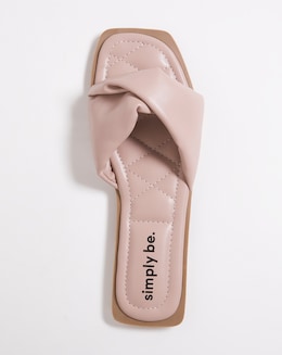 Nori Soft Padded Flat Mule Sandals Ex Wide Fit Simply Comfort