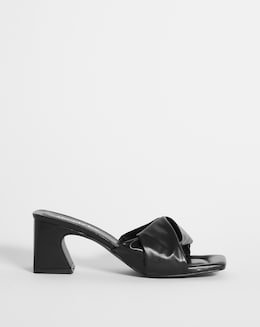 Dakota Volume Block Heeled Mule Sandals Ex Wide Fit