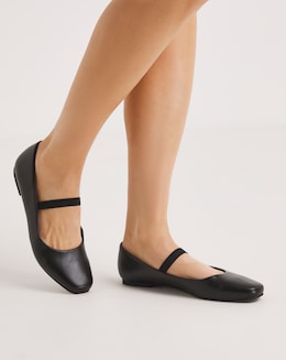 Eleanor Square Toe Mary Jane Ballerina Shoes Wide Fit Simply Comfort
