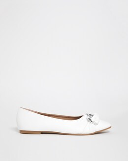 Tilly Hardware Trim Ballerina Shoes Ex Wide Fit