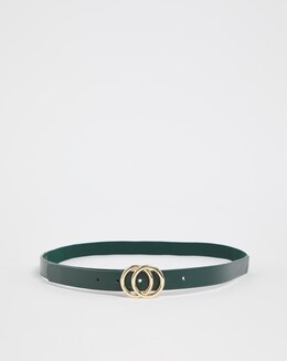 Double Ring Buckle Green Belt